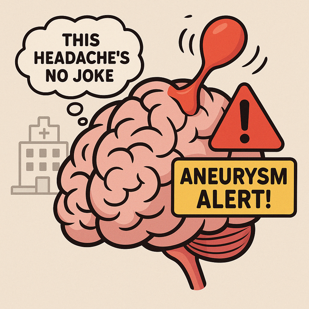 Ballooning blood vessels, bursting myths, and a few bold laughs. Learn why aneurysms aren’t always dramatic—until they are. 🧠💣