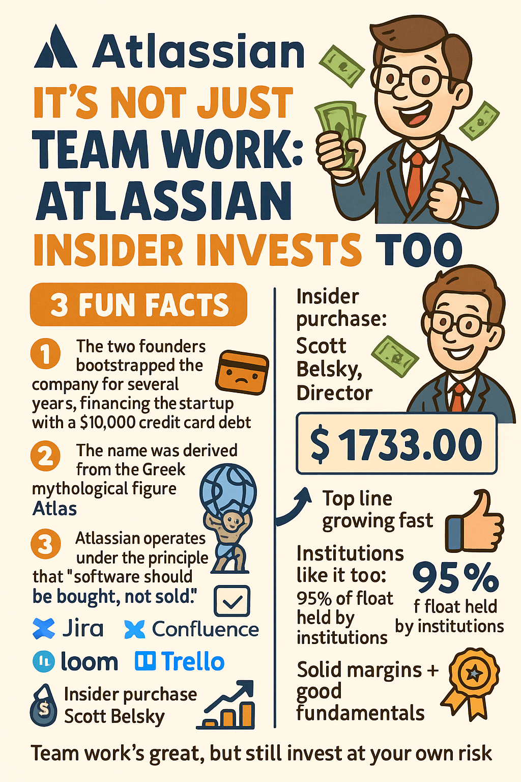 Infographics on Atlassian: It's not just team work; Atlassian insider invests too