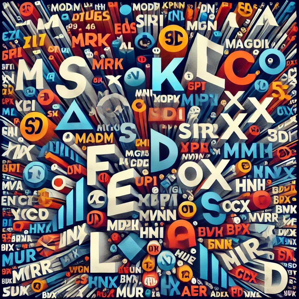 A vibrant collage of stock tickers from 'Big Bets or Big Blunders: Notable Insider Moves in February 2025,' highlighting MRK, EL, SIRI, OXY, and TKO.