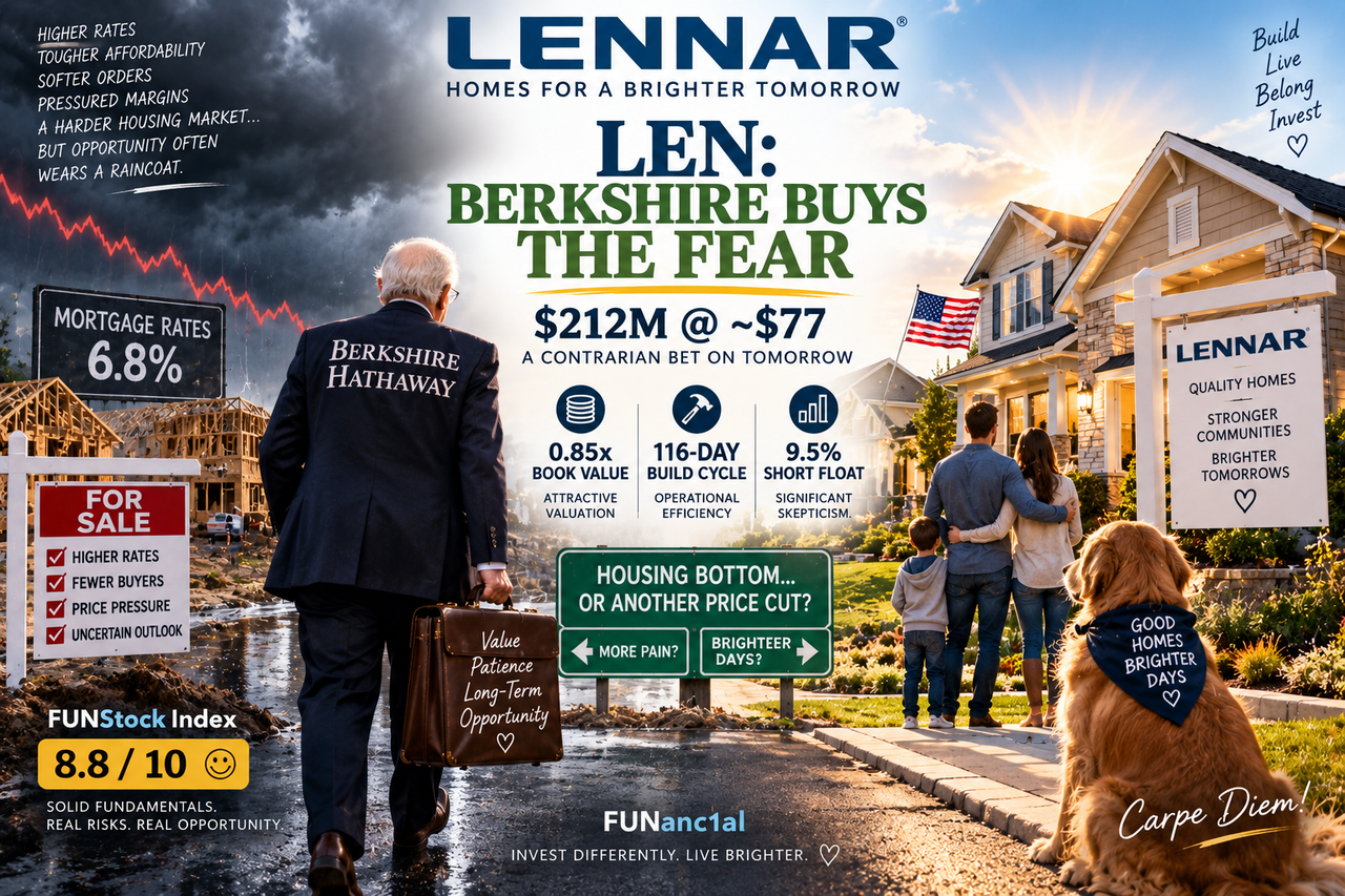 Lennar LEN homes illustrate Berkshire's $212M stock purchase near $77, 0.85x book value and a contrarian bet on the U.S. housing cycle.