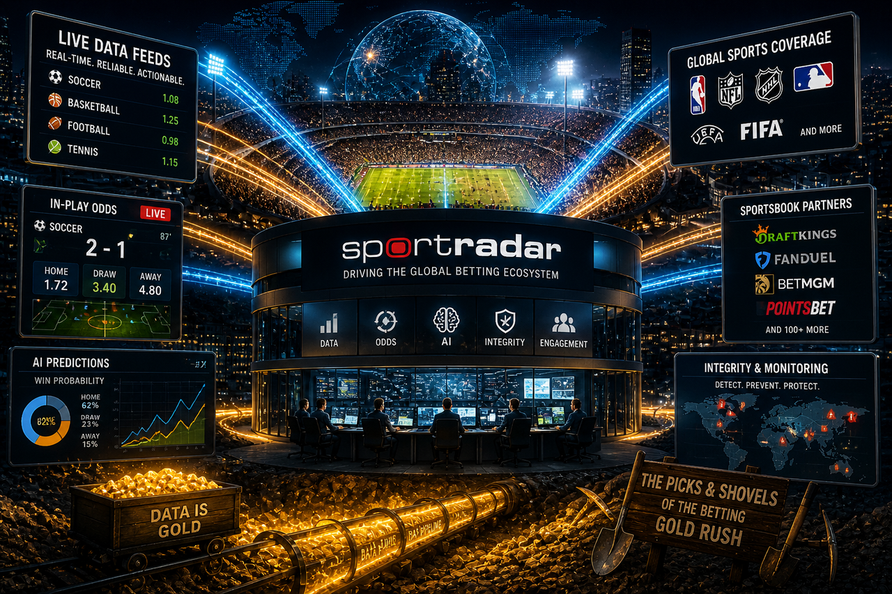Sportradar data platform powering global sports betting ecosystem with real-time analytics, odds, and AI-driven insights across stadiums and sportsbooks