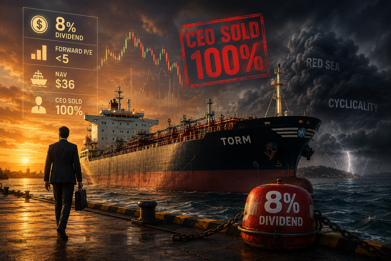 A modern oil product tanker sailing through rough seas at sunset while a suited CEO walks down the gangway carrying a briefcase, a large 